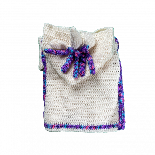 Handmade crocheted unicorn hoodie for 6 - 12 months old. Made to an original design by Lisa. - Image 2