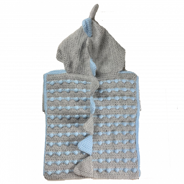 Handmade crocheted dinosaur hoodie for  5 - 6 years old. Made to an original design by Lisa. - Image 2