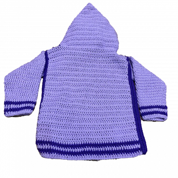 Handmade crocheted unicorn hoodie for 1 - 2 years old. Made to an original design by Lisa. - Image 2