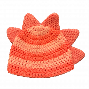 Handmade crocheted dinosaur hat for 1 - 3 year old. Made to an original design by Lisa.