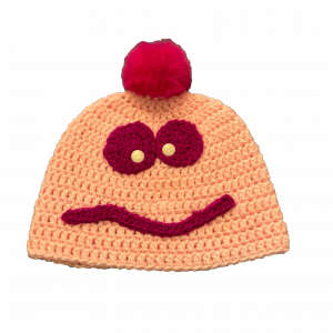 Handmade crocheted monster hat for 1 - 3 year old. Made to an original design by Lisa.