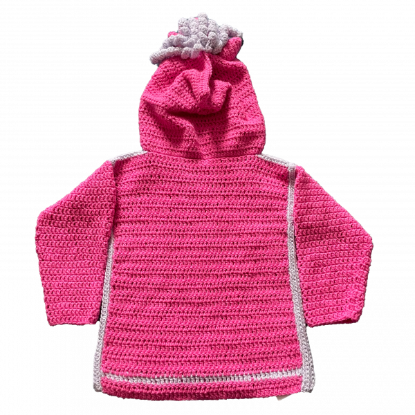 Handmade crocheted unicorn hoodie for 1 - 2 years old. Made to an original design by Lisa. - Image 2