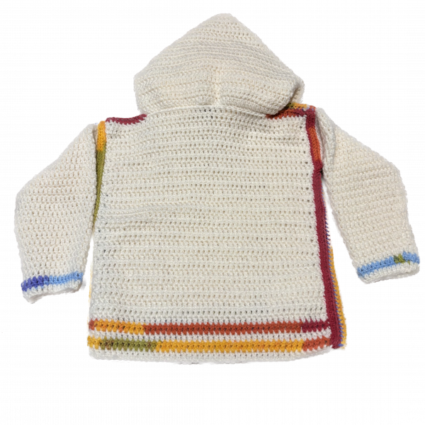 Handmade crocheted unicorn hoodie for 1 - 2 years old. Made to an original design by Lisa. - Image 2