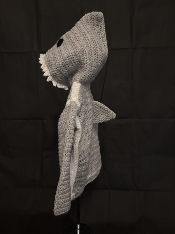 Handmade crocheted shark hoodie for 1 - 2 years old. Made to an original design by Lisa. - Image 2