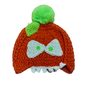 Handmade crocheted monster hat for 0 - 1 year old. Made to an original design by Lisa.